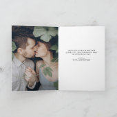 Botanische elegantie | Twee foto's bruiloft Bedankkaart (Binnen)