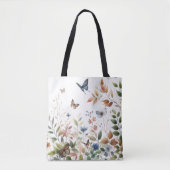 Botanische Elegantie Vlinders en Bladgroen Tote Bag (Voorkant)