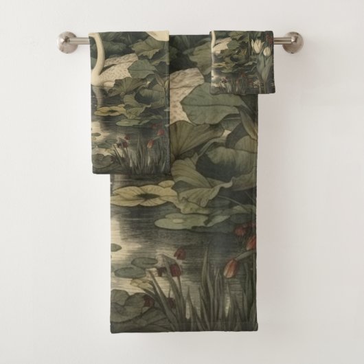 Botanische elegantie - Zwaan in het bos Bad Handdoek (Insitu)