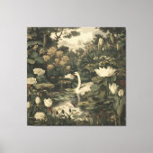 Botanische elegantie - Zwaan in het bos Canvas Afdruk (Voorkant)