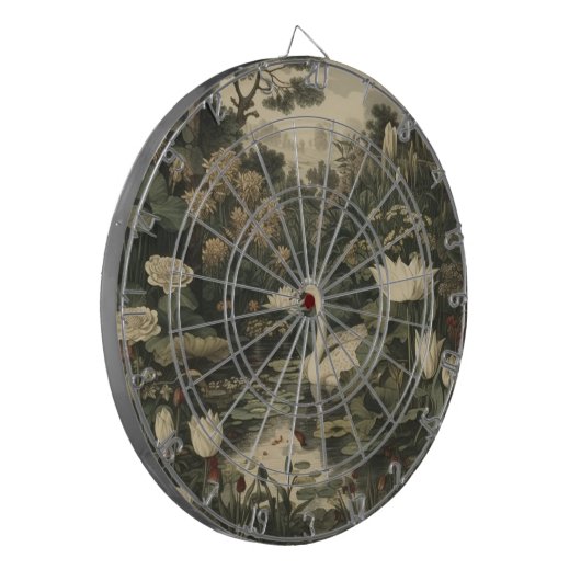 Botanische elegantie - Zwaan in het bos Dartbord (Voorkant Links)