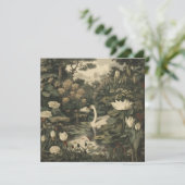 Botanische elegantie - Zwaan in het bos Feestdagenkaart (Staand voorkant)