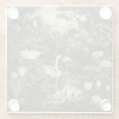 Botanische elegantie - Zwaan in het bos Glazen Onderzetter (Achterkant)