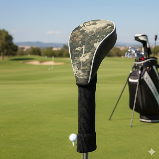 Botanische elegantie - Zwaan in het bos Golfheadcover