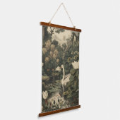 Botanische elegantie - Zwaan in het bos Hangend Wandkleed (Gebogen)