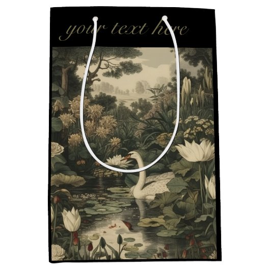 Botanische elegantie - Zwaan in het bos Medium Cadeauzakje (Voorkant)