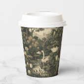 Botanische elegantie - Zwaan in het bos Papieren Bekers (Achterkant)