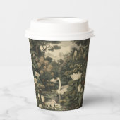 Botanische elegantie - Zwaan in het bos Papieren Bekers (Voorkant)