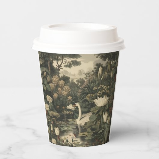 Botanische elegantie - Zwaan in het bos Papieren Bekers (Voorkant)
