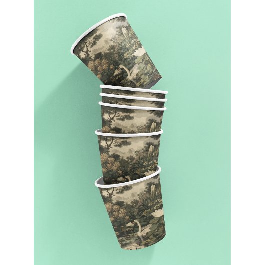 Botanische elegantie - Zwaan in het bos Papieren Bekers