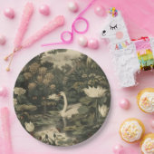 Botanische elegantie - Zwaan in het bos Papieren Bordje (Feest)