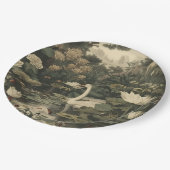 Botanische elegantie - Zwaan in het bos Papieren Bordje (Gekanteld)