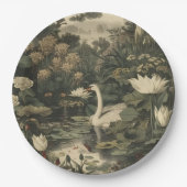 Botanische elegantie - Zwaan in het bos Papieren Bordje (Voorkant)