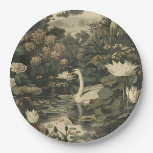 Botanische elegantie - Zwaan in het bos Papieren Bordje