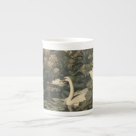 Botanische elegantie - Zwaan in het bos Porselein Kop (Voorkant)