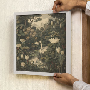 Botanische elegantie - Zwaan in het bos Poster