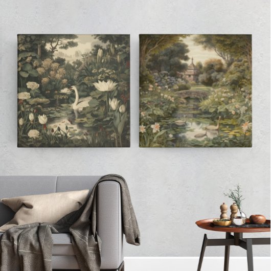 Botanische elegantie - Zwaan in het bos Poster