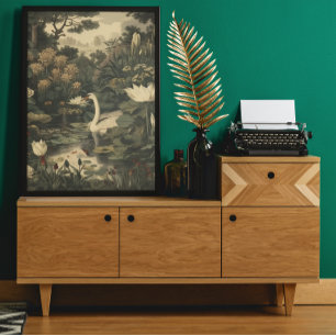 Botanische elegantie - Zwaan in het bos Poster