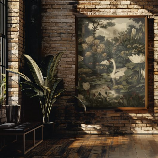 Botanische elegantie - Zwaan in het bos Poster