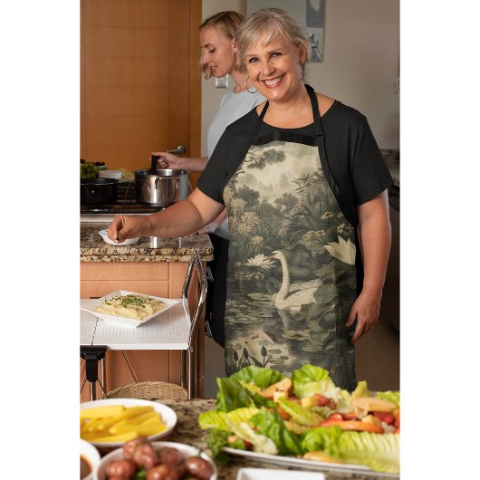 Botanische elegantie - Zwaan in het bos Schort