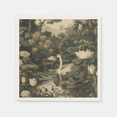 Botanische elegantie - Zwaan in het bos Servet (Voorkant)