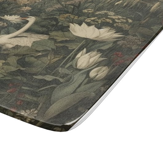 Botanische elegantie - Zwaan in het bos Snijplank (Hoek)