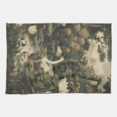 Botanische elegantie - Zwaan in het bos Theedoek (Horizontaal)