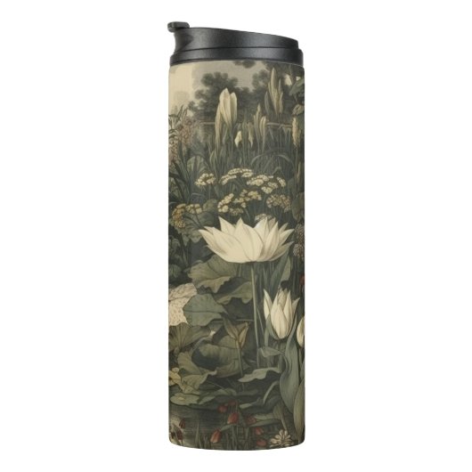 Botanische elegantie - Zwaan in het bos Thermosbeker (Geroteerd rechts)