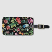 Botanische Elegantie Zwart Bagagelabel (Voorkant (horizontaal))