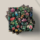 Botanische Elegantie Zwart Tegeltje<br><div class="desc">Dompel jezelf onder in de tijdloze schoonheid van ons ' Botanische Elegantie'-collectie, ontworpen om een vleugje kunstzinnigheid van de natuur toe te voegen aan elke ruimte. Elke keramische tegel is voorzien van een weelderig tableau van op vintage geïnspireerde bloemstukken, weergegeven in prachtige waterverf tinten tegen een klassiek zwart decor. Ideaal...</div>
