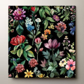  Botanische Elegantie Zwart Tegeltje