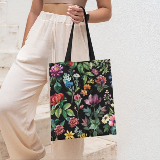 Botanische Elegantie Zwart Tote Bag