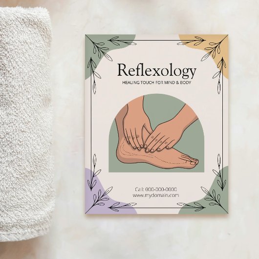 Botanische Elementen & Aardtinten - Reflexologie Flyer