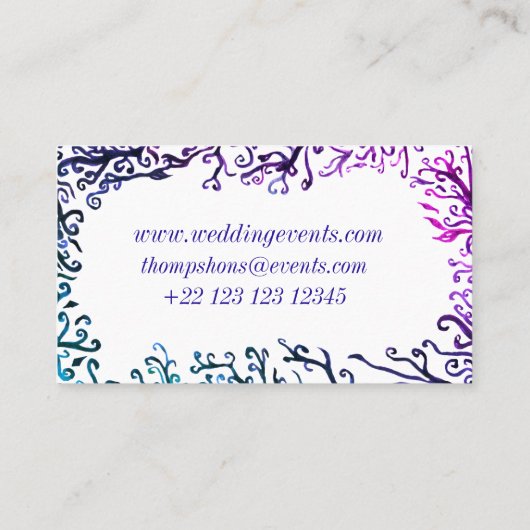 Botanische elementen, elegante Visitekaartjes (Achterkant)