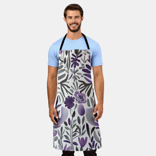 Botanische elementen in Paarse Schort (Gedragen)