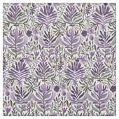 Botanische elementen in Paarse Stof (Swatch)