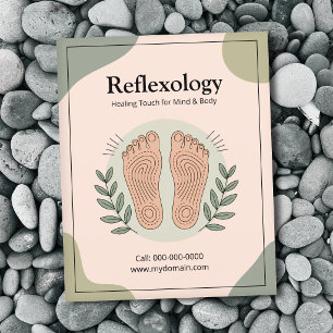 Botanische Elementen & Voetafdruk - Reflexologie Flyer
