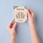 Botanische Elementen & Voetafdruk - Reflexologie Flyer (Hand)