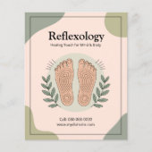 Botanische Elementen & Voetafdruk - Reflexologie Flyer (Voorkant)
