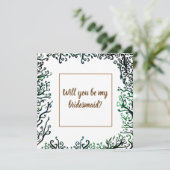 Botanische elementen, word jij mijn flowergirl kaa bedankkaart (Staand voorkant)