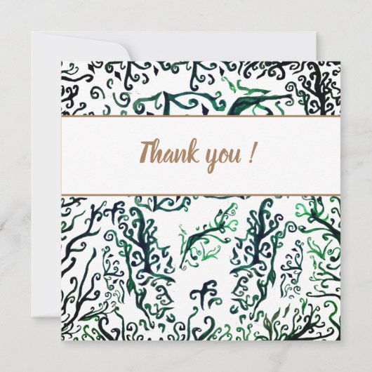 Botanische elementen, word jij mijn flowergirl kaa bedankkaart (Achterkant)