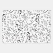 Botanische en wilde bloemen patroon inpakpapier vel (Voorkant)