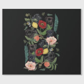 botanische en zwarte pug t-by-huebucket cadeaupapier (Vlak)