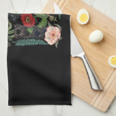 botanische en zwarte pug t-by-huebucket theedoek (Quarter Fold)