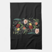 botanische en zwarte pug t-by-huebucket theedoek (Verticaal)