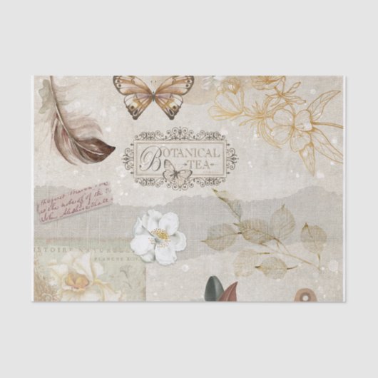  botanische ephemera tissuepapier (Voorkant)