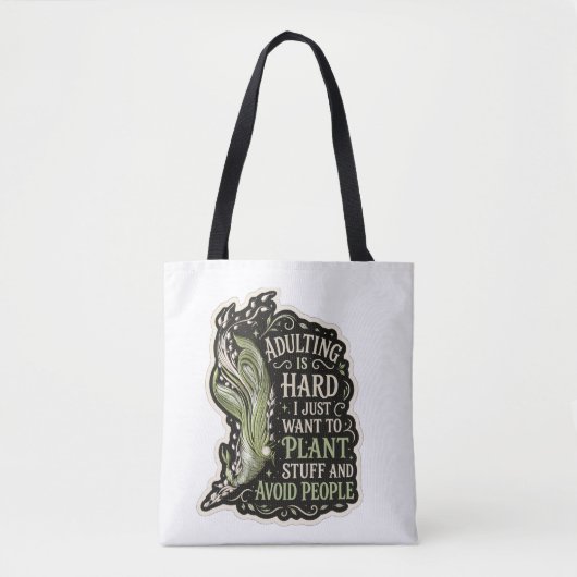 Botanische esthetische groene borduurwerk tas (Voorkant)