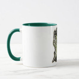 Botanische esthetische groene borduurwerkstijl mok