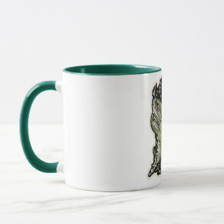 Botanische esthetische groene borduurwerkstijl mok
