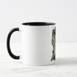 Botanische esthetische groene borduurwerkstijl mok